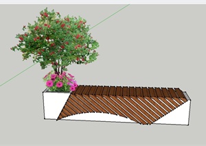 室外创意条凳设计SU(草图大师)模型