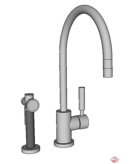室内厨房水管龙头设计SU模型(1)