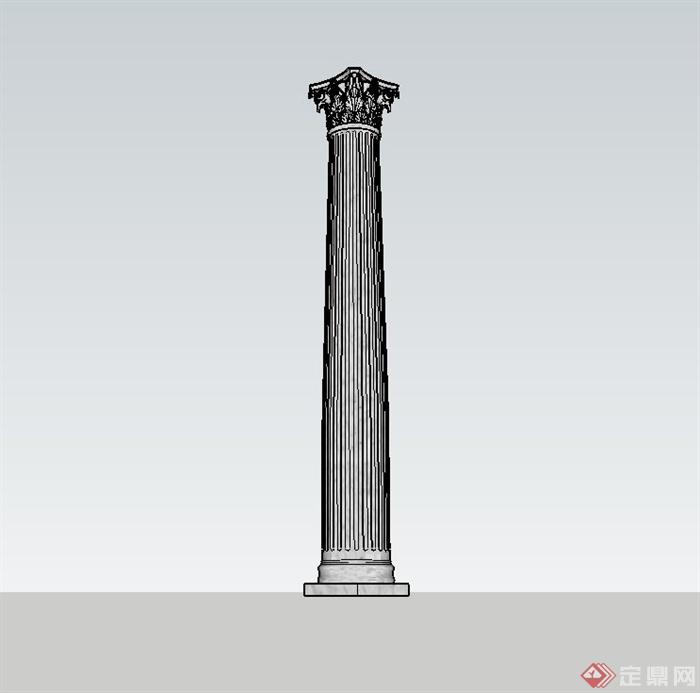 现代大理石景观柱设计su模型(2)