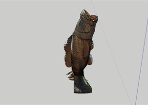某广场鱼雕塑小品设计SU(草图大师)模型