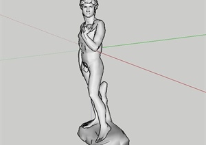 裸男雕塑设计SU(草图大师)模型