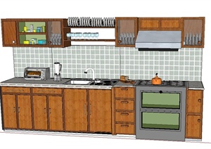 室内橱柜厨具设计SU(草图大师)模型