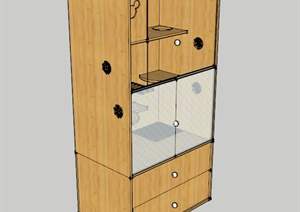 龙猫柜笼全套尺寸图SU(草图大师)模型