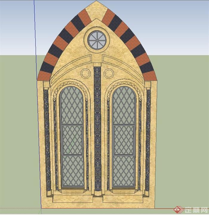 欧式风格建筑节点窗子设计SU模型(1)