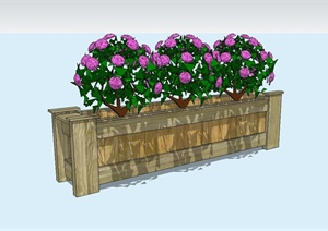 现代木质花槽设计SU(草图大师)模型