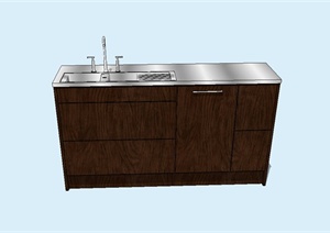 某现代厨房洗菜柜子设计SU(草图大师)模型