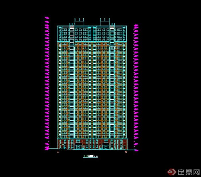 新古典超高层商住楼建筑设计cad方案(3)