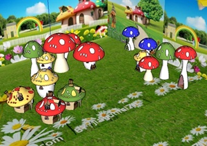 蘑菇主题儿童乐园SU(草图大师)模型