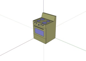 现代家用电器洗衣机设计SU(草图大师)模型