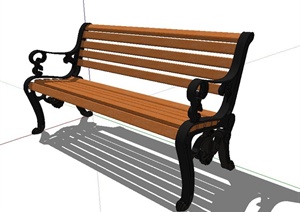 现代公园长条凳设计SU(草图大师)模型