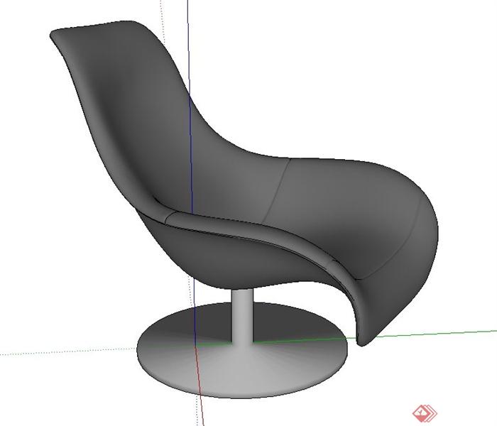 室内懒人躺椅设计SU模型(1)