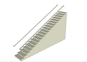 传统式楼梯带扶手SU(草图大师)模型