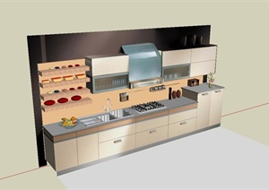 现代室内厨房SU(草图大师)模型