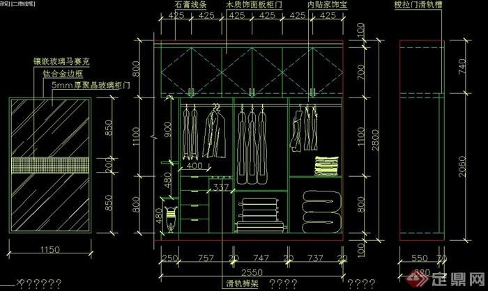 室内多款储物柜设计CAD详图(3)