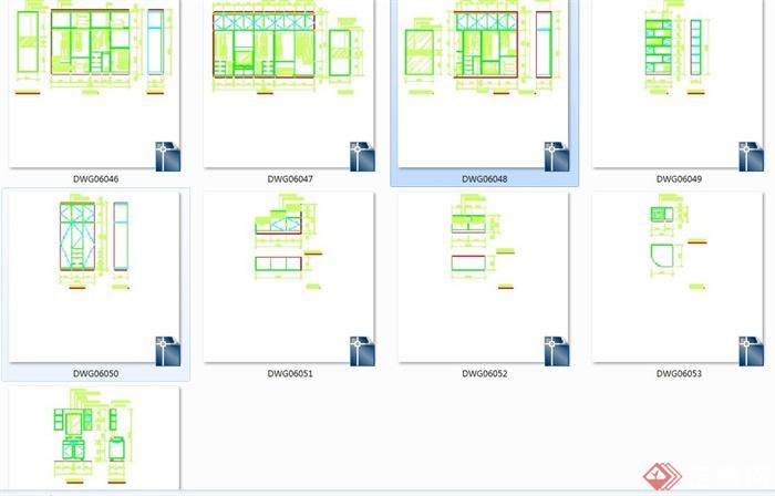 室内多款储物柜设计CAD详图(4)