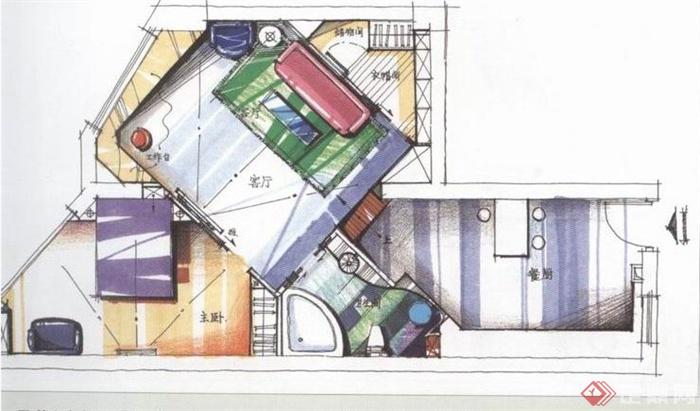 住宅空间户型设计JPG手绘图(2)