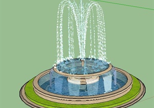 园林景观节点石灯、花钵、喷泉水池、景观柱等设计SU(草图大师)模型
