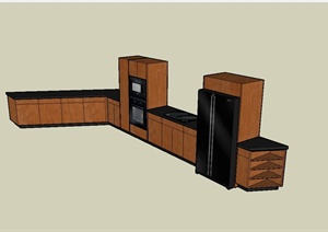 某现代厨柜设计SU(草图大师)模型
