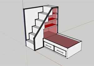 室内设计储物楼梯设计SU(草图大师)模型