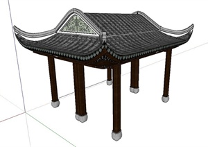 古典中式风格景观亭设计SU(草图大师)模型
