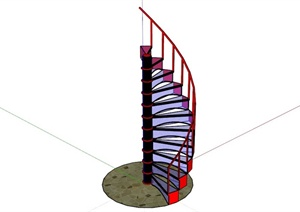 现代设计镂空楼梯SU(草图大师)模型