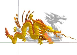 园林景观节点龙凤雕塑设计SU(草图大师)模型