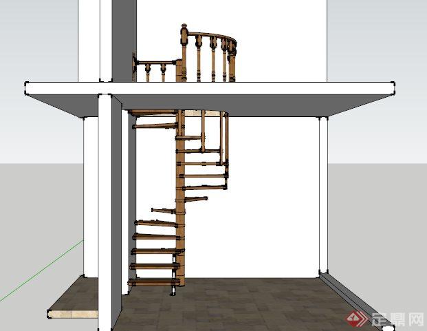 新古典旋转楼梯SU模型(2)
