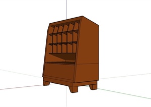 现代全木质红酒柜设计SU(草图大师)模型