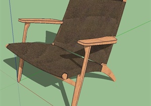 室内木质休闲座椅设计SU(草图大师)模型