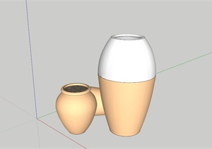 陶罐组合景观小品SU(草图大师)模型