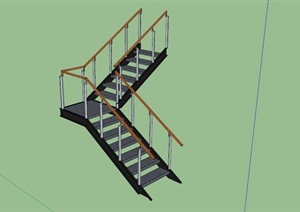 某现代铁皮楼梯SU(草图大师)模型