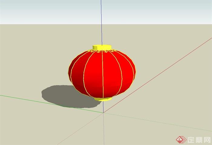 古典中式大红灯笼设计su模型(1)