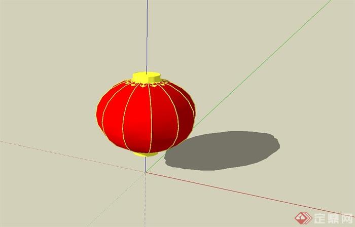 古典中式大红灯笼设计su模型(2)