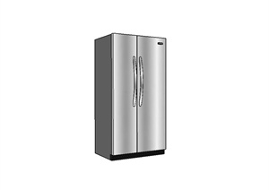 双开门冰箱电器设计SU(草图大师)模型