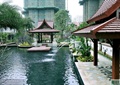 小区庭院景观,喷泉水池,凉亭,水池