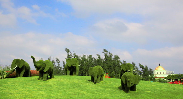 大象植物雕塑