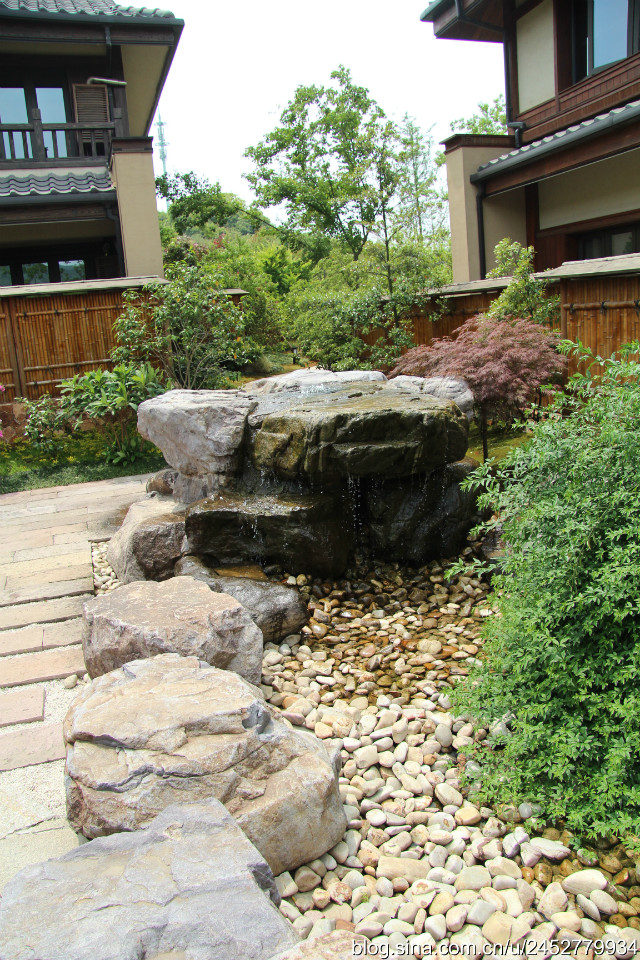 庭院花园,庭院景观,卵石水池,景石,自然石