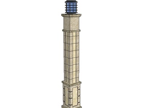 某现代景观灯柱设计SU(草图大师)模型