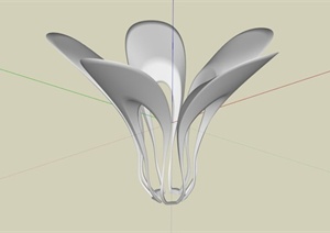 现代花瓣形雕塑SU(草图大师)模型