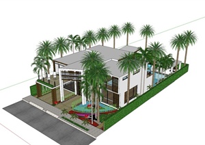 私人订制木质别墅住宅建筑设计SU(草图大师)模型