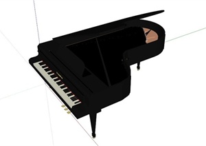 某现代三角钢琴SU(草图大师)模型