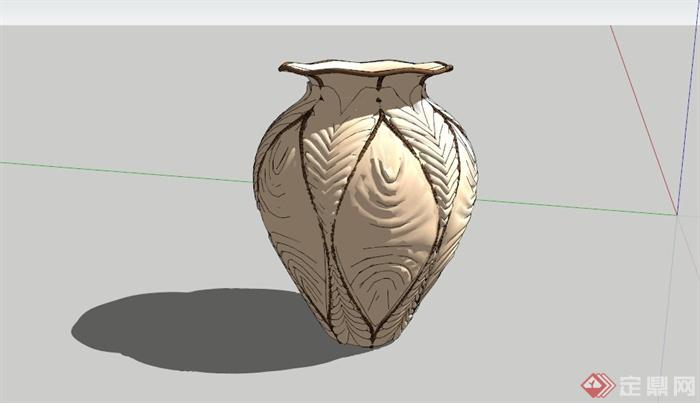 某现代陶罐雕塑小品su模型(1)