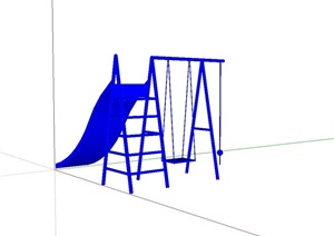 某蓝色儿童游乐设施设计SU(草图大师)模型