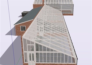 某单层钢架结构阳光大棚设计SU(草图大师)模型