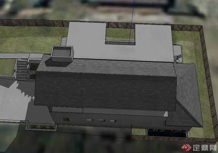 两层乡村自建别墅建筑设计SketchUp模型(5)