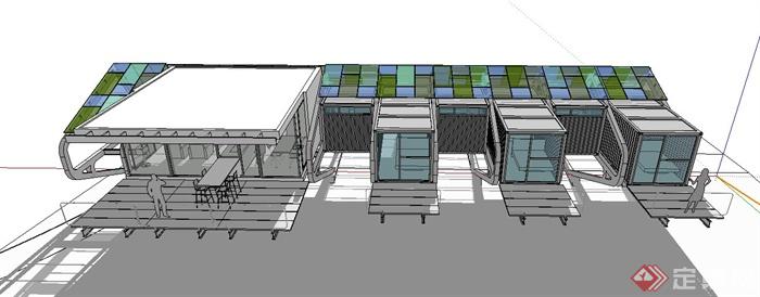 创意办公工作室建筑设计SketchUp模型(3)