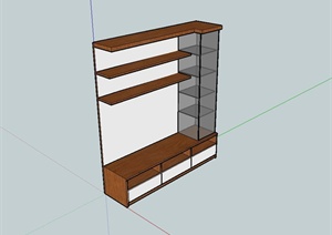 现代木质家具柜子设计SU(草图大师)模型