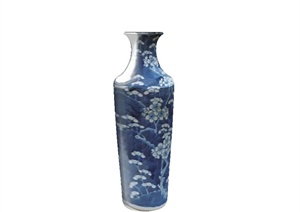 古典中式青花瓷瓶子设计SU(草图大师)模型