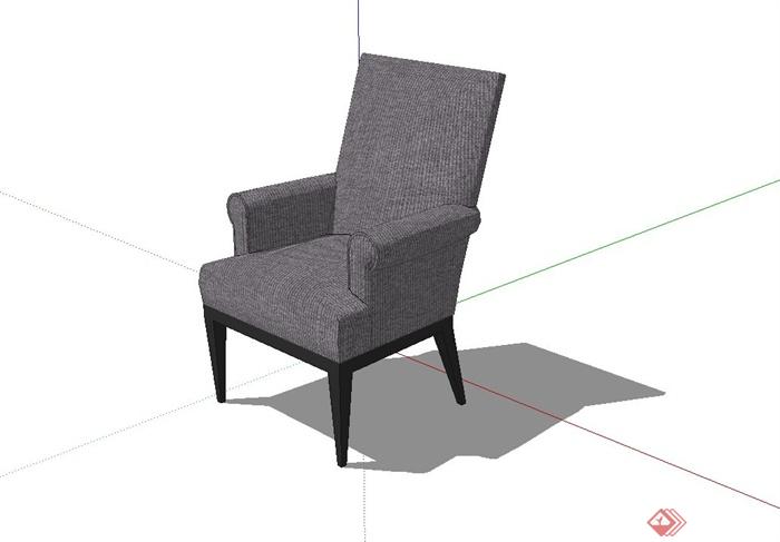 某现代沙发扶手椅设计su模型(1)