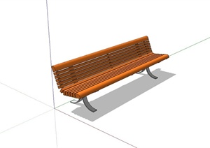 某公园休闲户外长椅设计SU(草图大师)模型